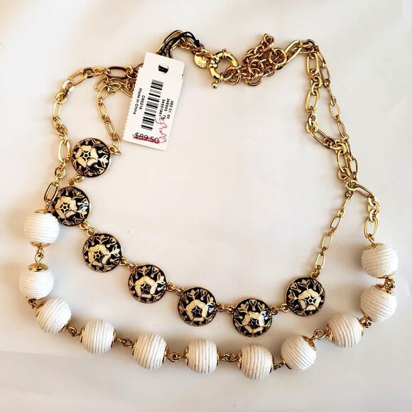 Talbots Layered Two Strand Necklace Wrapped Enameled Beads Beautiful High End - Picture 3 of 8